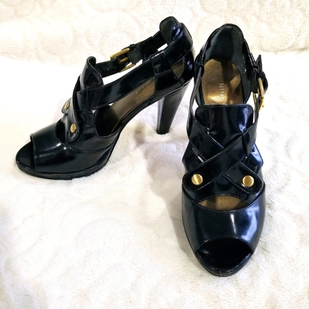 Nine West Black Patent Leather Heels